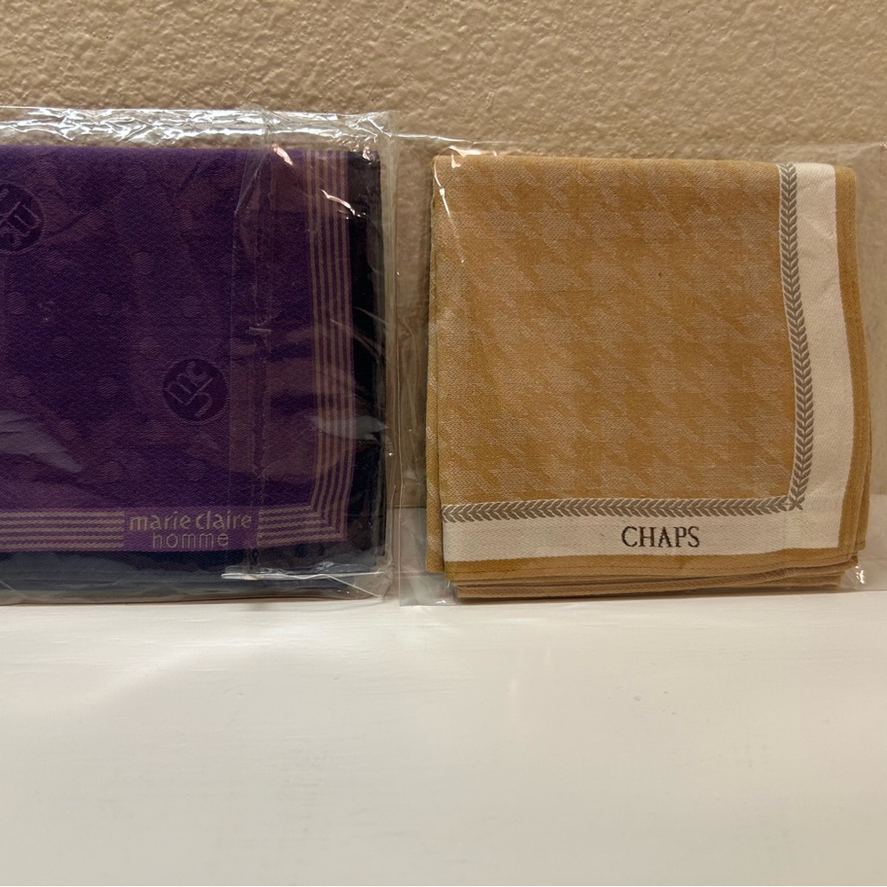 Chaps and Marie Claire Handkerchief Set - Purple and Tan